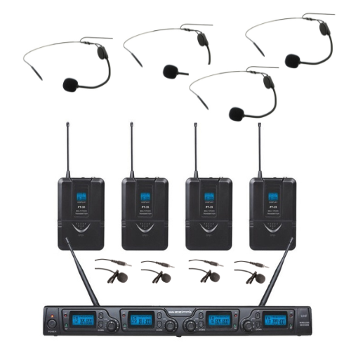 Zzip UHF 4ch Wireless Headset Microphone System Theatre School Drama eBay