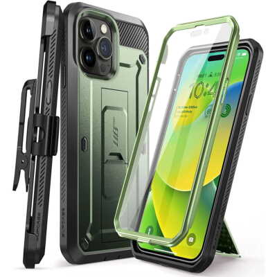 Handyhülle für iPhone 14 Pro Max Supcase Case Cover Futeral Tasche Etui Grün