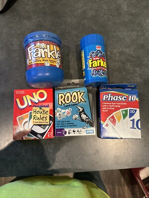 Fundex Phase 10 Uno Rook And Farkel Lot