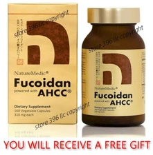 Fucoidan AHCC NatureMedic 160 Capsules Brown Seaweed Organic Mekabu Exp 03/2027