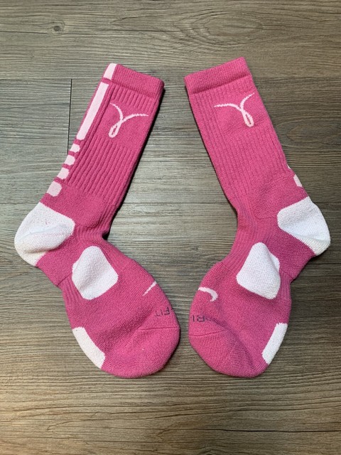 breast cancer basketball socks