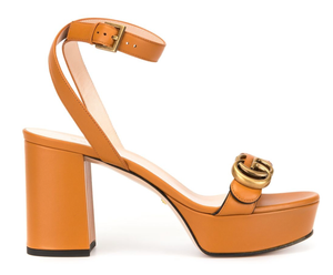 cognac platform sandals