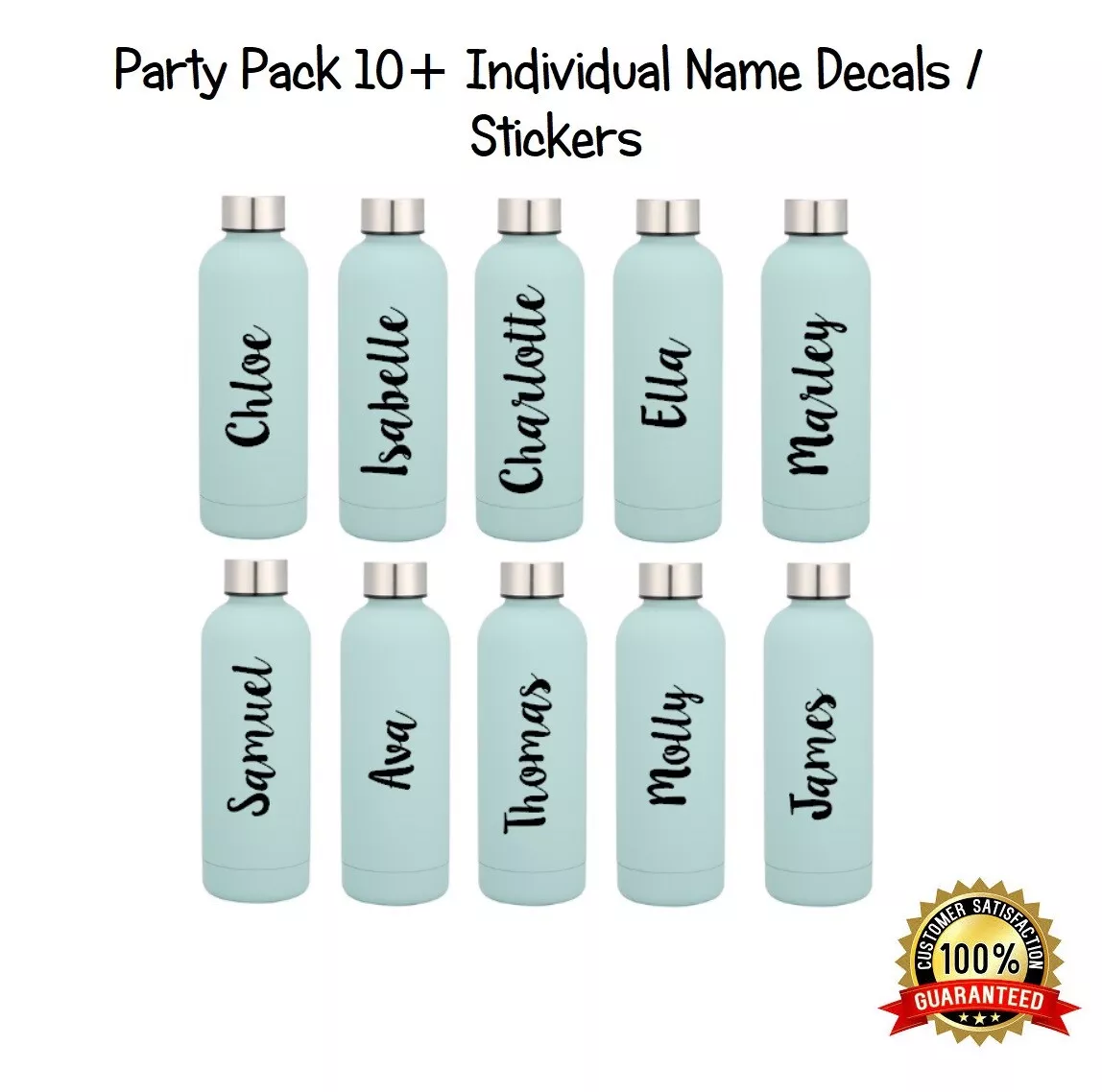 10+ Names Water Bottle 8cm NAME LABELS Personalised STICKERS, Kids School  Party