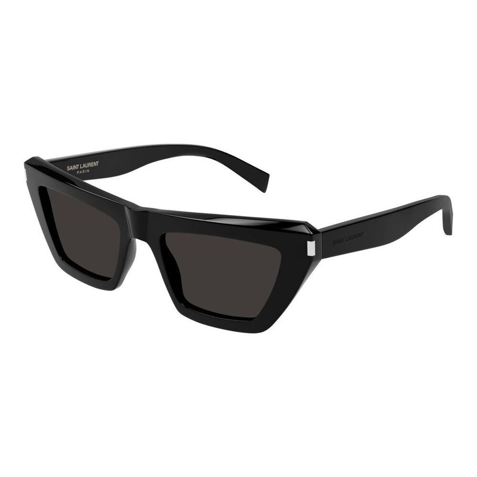 Saint Laurent SL 467 001 Occhiali da sole da donna nero grigio scuro con lenti occhio di gatto