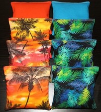 TROPICAL Island Paradise Cornhole Bean Bags ACA Regulation Margaritaville Sunset