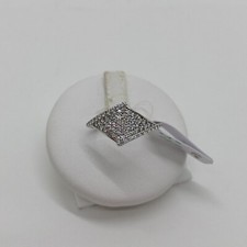 ANELLO DA DONNA IN ORO BIANCO 18KT CON PAVE' DI ZIRCONI N.16 2,05 GR. (0064)