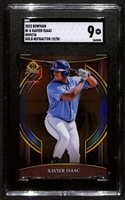 2023 Bowman XAVIER ISAAC 19/50 Invicta Gold Refractor #BI-5 SGC 9 MT