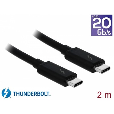 Delock Thunderbolt 3 Usb-c-stecker Kabel 3a 2,0 M Schwarz, 1 St. 84847 (40436198