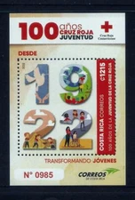 COSTA RICA 100 AÑOS de la JUVENTUD de la CRUZ ROJA, RED CROSS MNH 2022