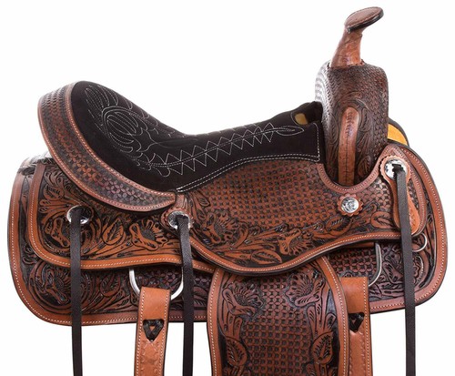 Premium Cowhide Western Leather Horse Saddle for Trail Pleasure Riding - Picture 2 of 7