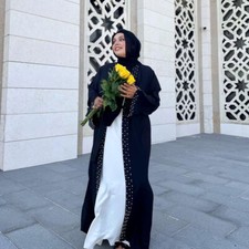 Dubai Turkey Women Open Kaftan Kimono Muslim Abaya Long Dress Cardigan Ramadan