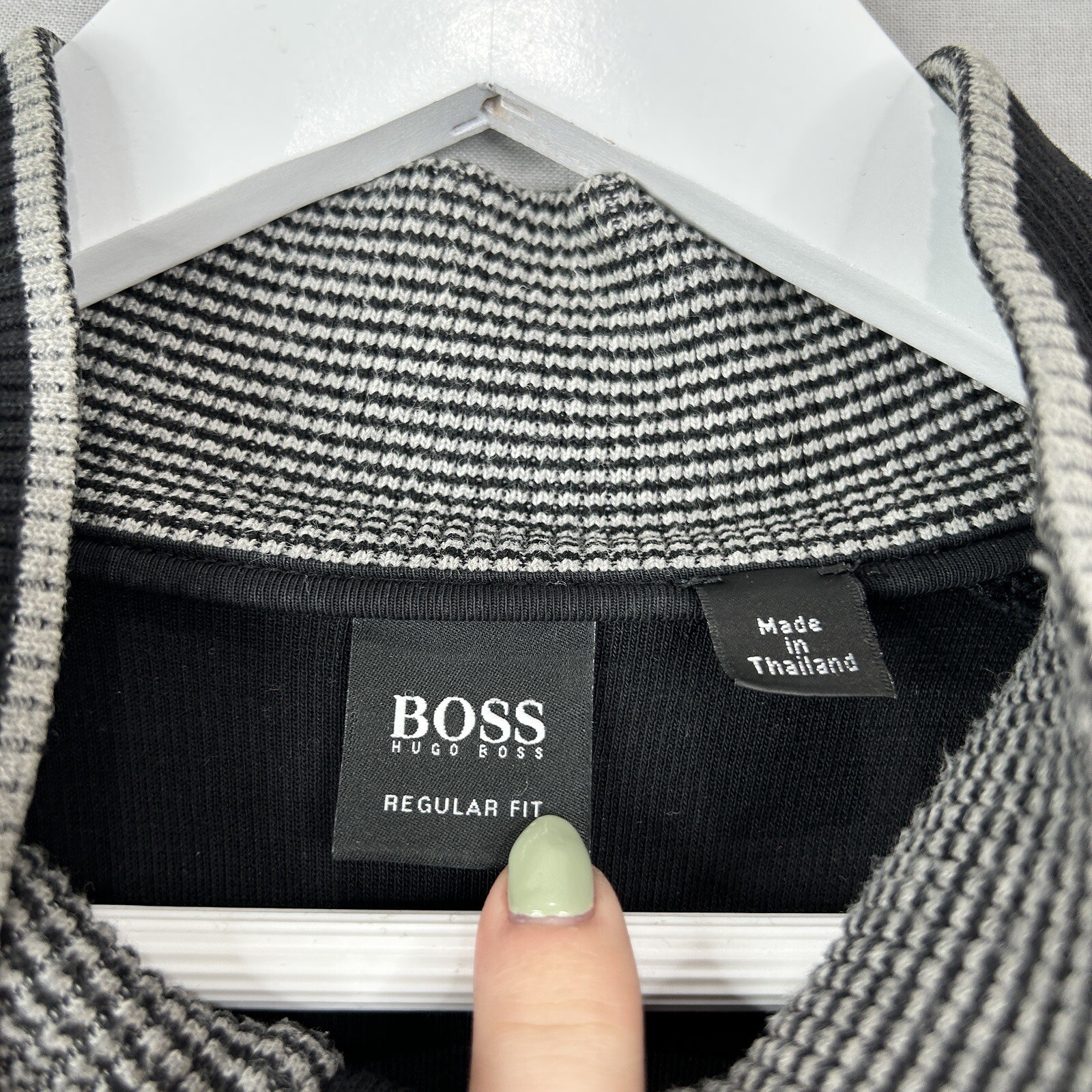 Hugo Boss Mens Sweater Extra Large Black Piceno 1/4 Snap Pullover Work Travel