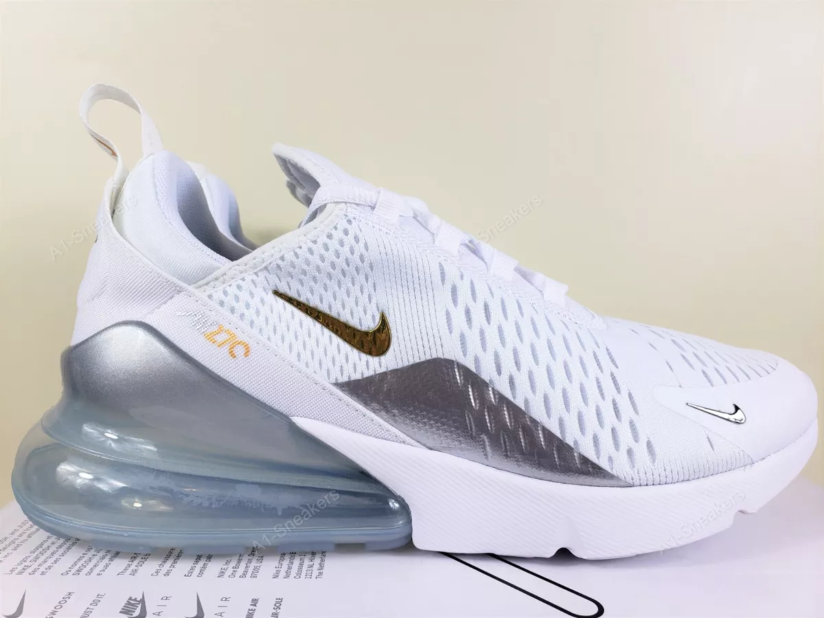 Nike Air Max 270 White/Metallic Gold-Metallic Silver DM3080-100