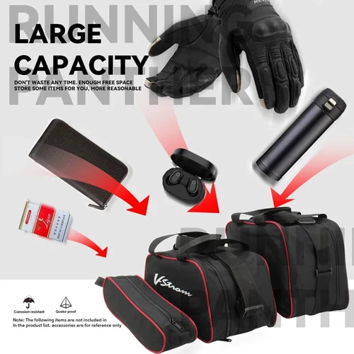 Side Case Trunk Inner Bags Saddlebags For SUZUKI VSTROM 650 DL650 DL1000 DL1050 - Foto 3 di 14