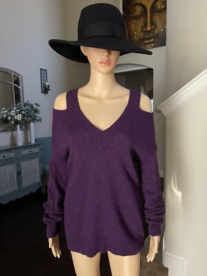REBECCA MINKOFF RED DRACO Purple $178 SIZE S knit WOOL SWEATER cut