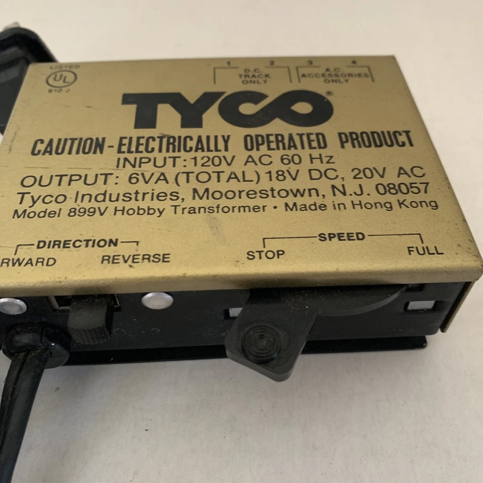 TYCO MODEL #899V RAILROAD TRAIN TRANSFORMER CONTROLLER HO TRAIN - Image 2 of 4