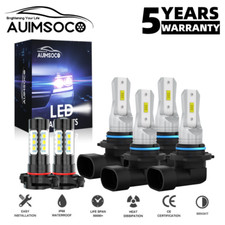 For 2010 Dodge Charger Sedan 4-Door 6000K LED Headlight + Fog Light Bulbs Combo