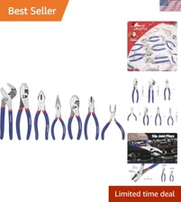 Versatile 7-Piece Pliers Set with Polished Finish for DIY & Garden Maintenance