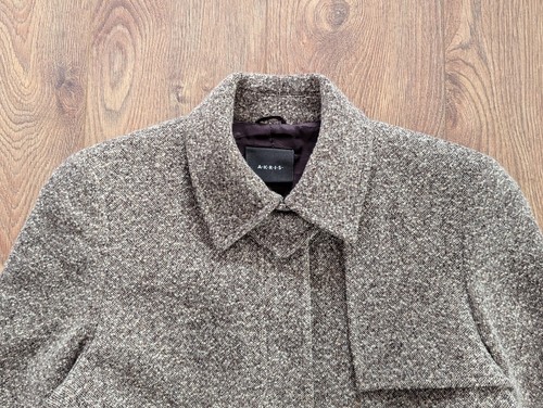 AKRIS Woll Tweed Muster Damen langer Mantel grau Luxusmarke - Bild 2 von 23