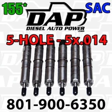 5x.014 155* DAP Performance Injectors 89-93 For Dodge Cummins Diesel 12v