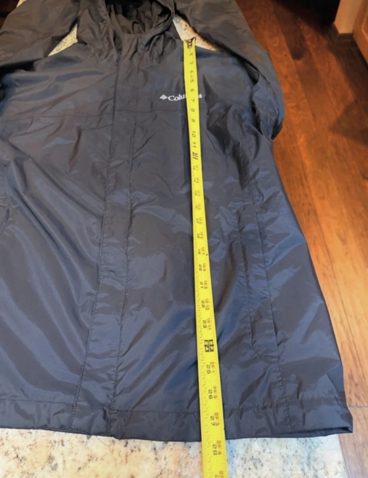 Columbia Men’s Med Black Hooded Rain Jacket Waterproof Windbreaker EUC - product detail image 5