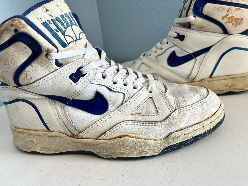 Nike Air Delta Force Hi Tops Vintage 80s Style White Blue Men’s Size 10 - Image 3 of 4