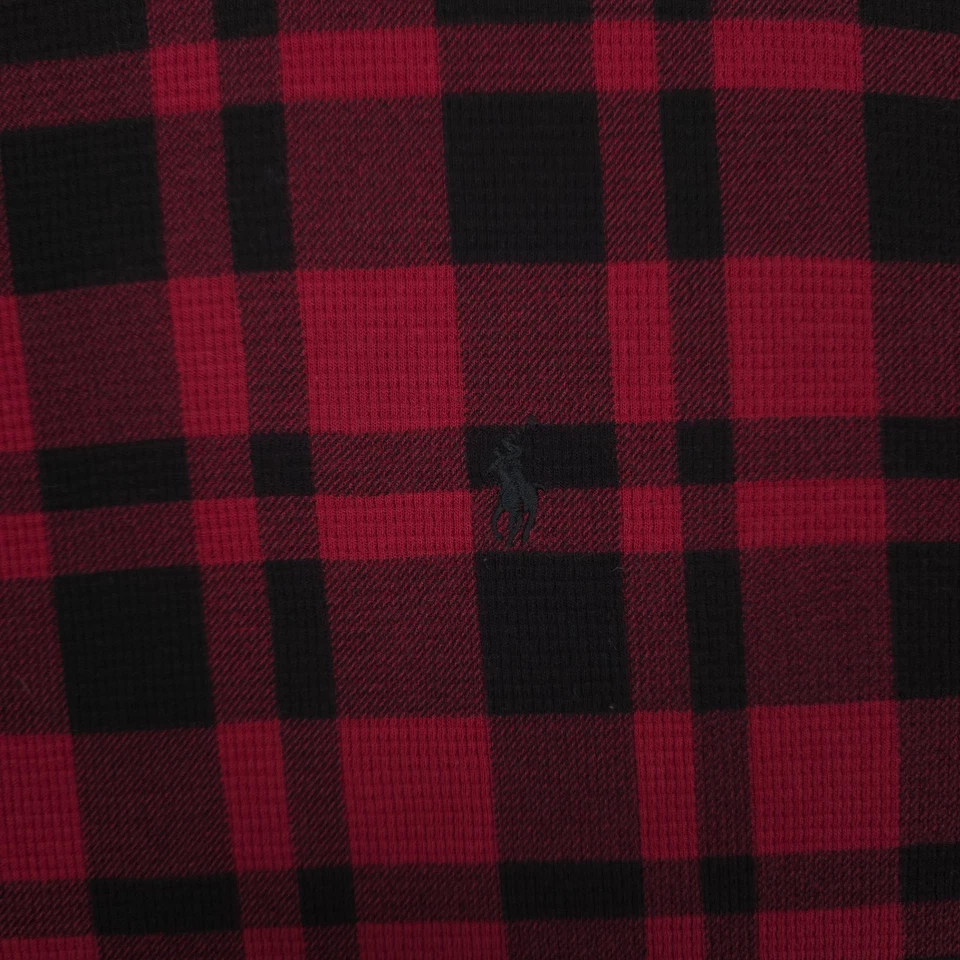Polo Ralph Lauren Shirt Mens 2XL XXL Thermal Waffle Knit Plaid Long Sleeve Layer - Image 4 of 4