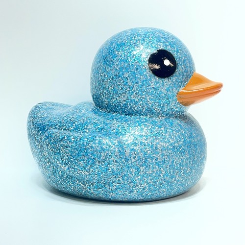 Rubber Duck Glittery Light Blue Jumbo Jeep Duck Large For Bath Huge Big Ducky