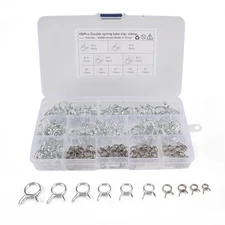150pcs Fuel Line Hose Tubing Spring Clips Clamps Assortment Kit for Motorcycle