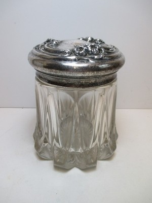 Vtg Vanity Jar Art Nouveau Style Cut Crystal
