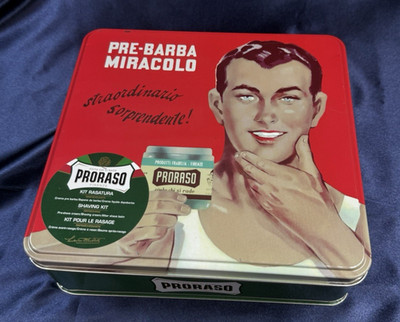 PRORASA Pre-Barba Miracola Vintage Shaving Kit Empty Collectible Tin Box