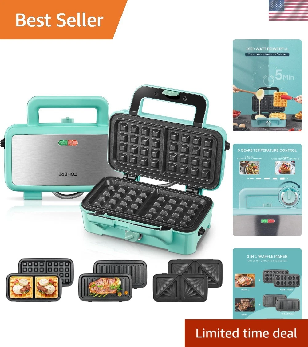 Waffle Maker 3 in 1 Sandwich Maker 1200W Panini Press With Removable Plates a...
Opens in a new wind