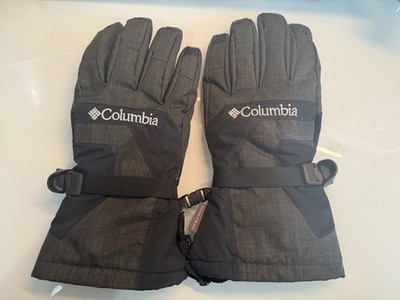 Columbia Omni-Tech Mens Ski Gloves Large Gray Black Insulated Waterproof