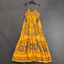 FARM RIO Sleeveless Maxi Dress Women's Size L Golden Oasis Yellow