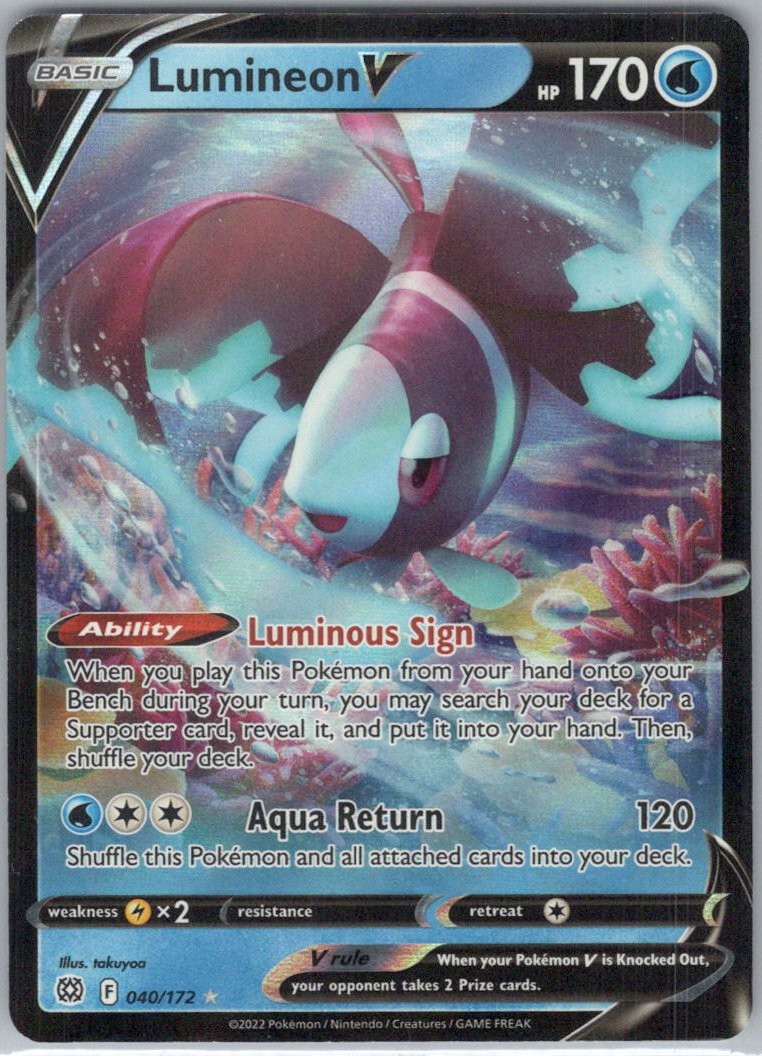 Lumineon V #40/172 (Holo) (NM) SWSH09: Brilliant Stars SWSH09 Pokemon