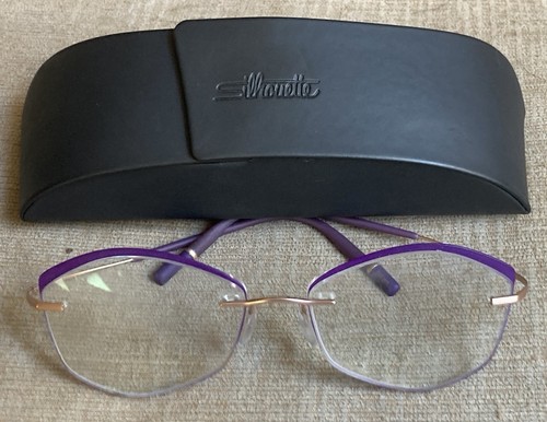 Silhouette 5518 70 3530 Purple/Gold Half Rim Eyeglasses Frame 17-140 w/Case!