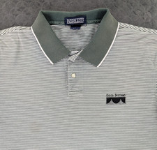 VTG Cisco Systems Polo Shirt Striped Lands' End Short Sleeve Men Large