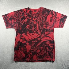 Vintage X Men Marvel Men  s M Red T Shirt AOP All Over Print Comics RARE 2A