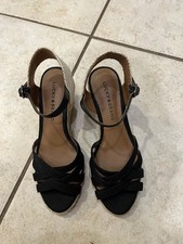 Lucky Brand Black Kalley Espadrille Wedge Sandals Sz 6.5  NWOT