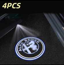 4PCS Door Projector Welcome Lights Fits For Alfa Romeo Giulietta Stelvio Giulia