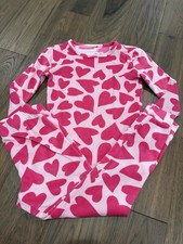 Cat  Jack Pink Heart Plush Fleece Pajama Set Girls Size 10