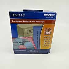 Brother DK-2113 Continuous Length Black on Clear Film Tape for QL Label Printers