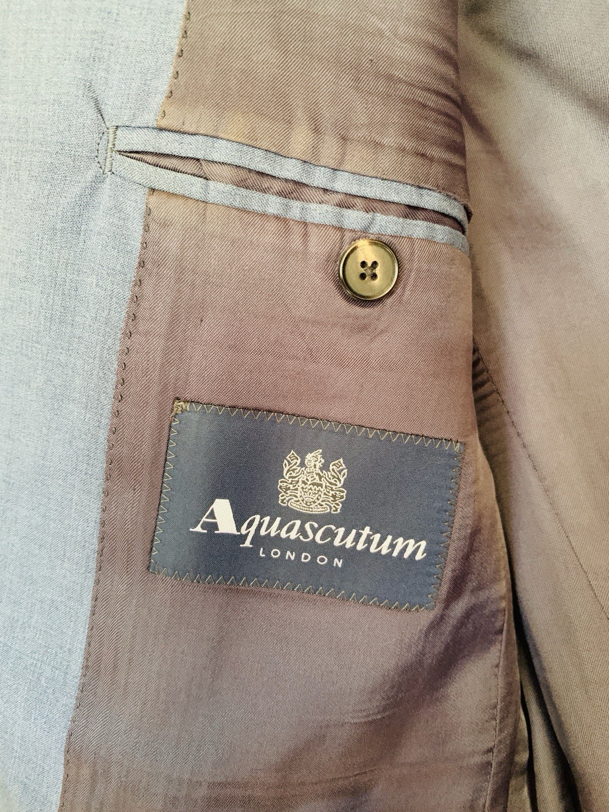 Aquascutum London Men’s Blue Wool Blazer Jacket 40R Tailored Italy image 5