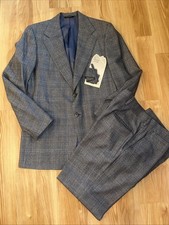 NEW Vtg H. Freeman  Son 42L Gray Glen Check Wool Suit MINT Vintage 70s/80s USA