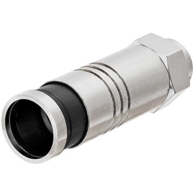 Platinum Tools 18312 F-Type RG11 Compression Connector Nickel Plate - 4pc Black