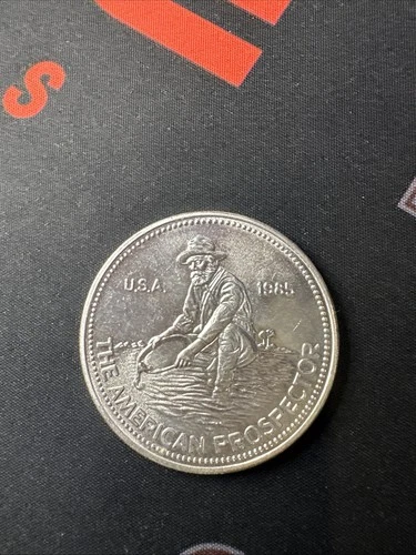 1985 Engelhard 1 Troy oz .999 Fine Silver American Prospector Round Vintage (D)