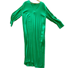 Hush Green Midaxi Dress UK 14 V Neck Long Sleeve Loose Occasion Holiday