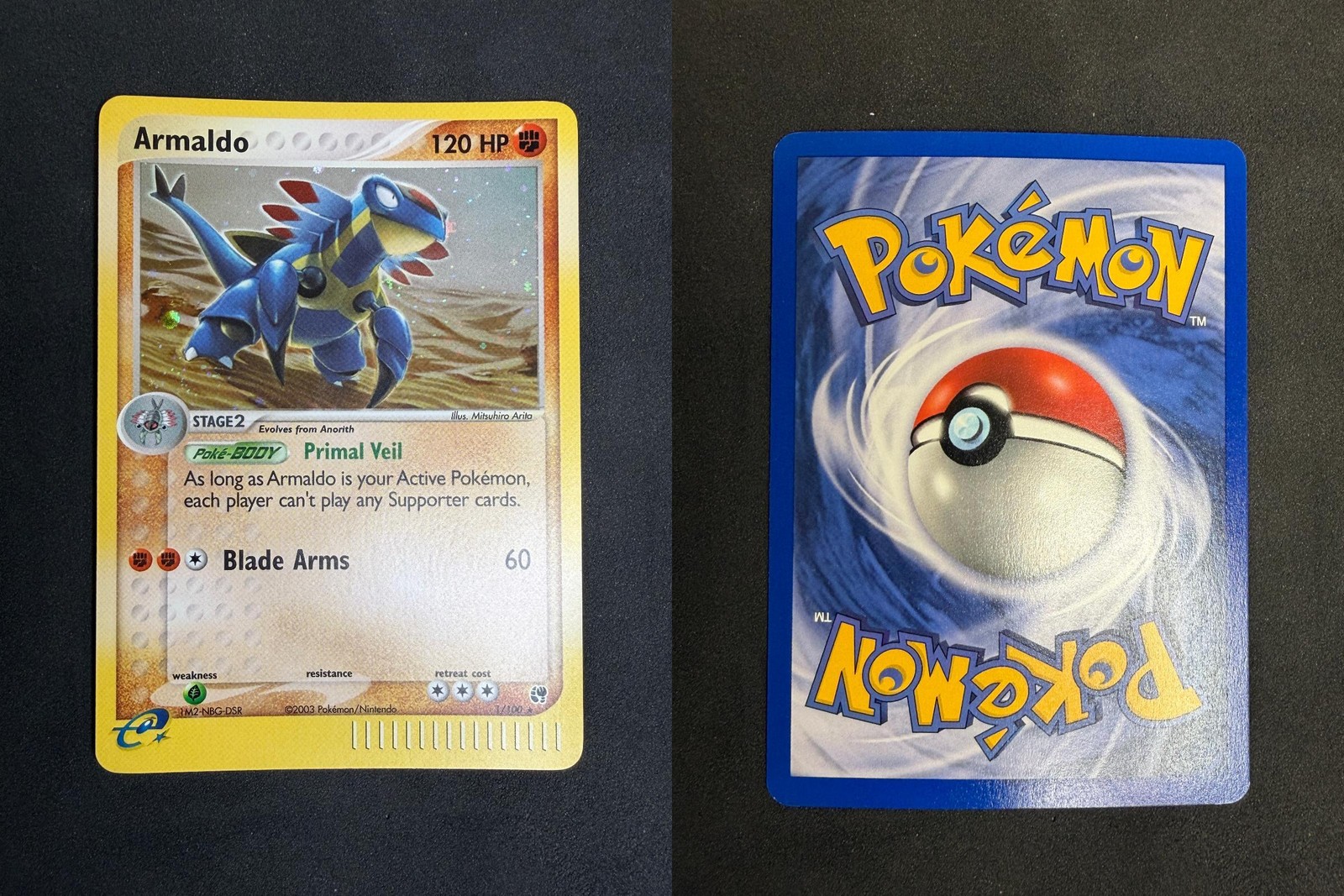 POKEMON UNGRADED ARMALDO 1/100 HOLO R SANDSTORM NM