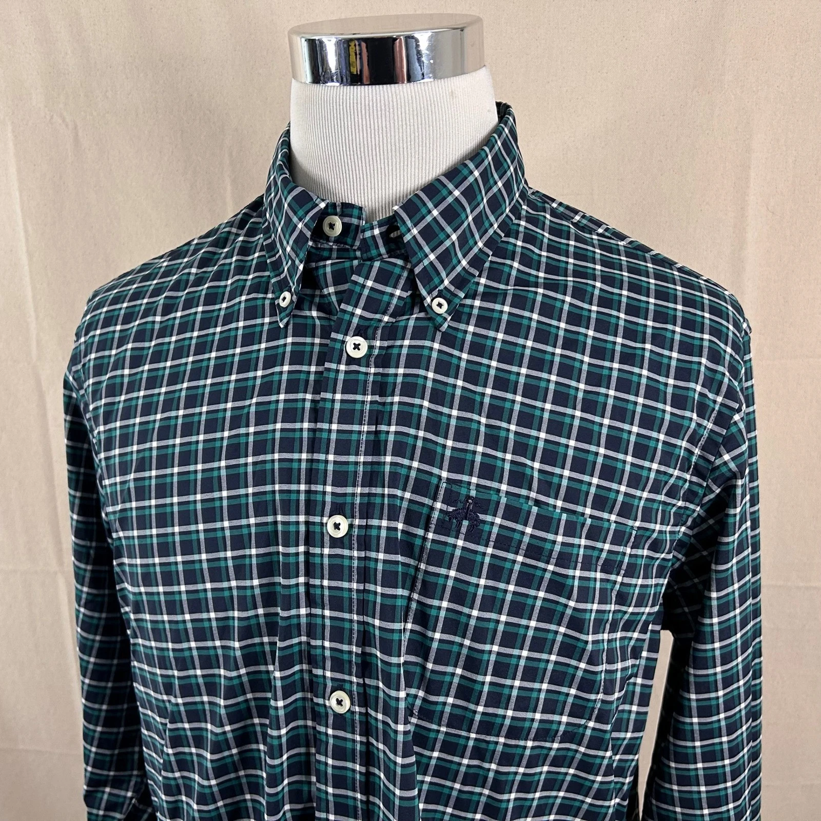NEW Brooks Brothers Large Regent Fit Shirt Green Plaid Performance Stretch Mens
