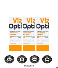 3 x Viz Opti Eyedrops for Irritated Eyes - FREE POSTAGE